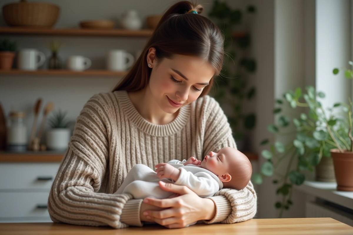 Femme tenant un reborn en silicone dans ses bras