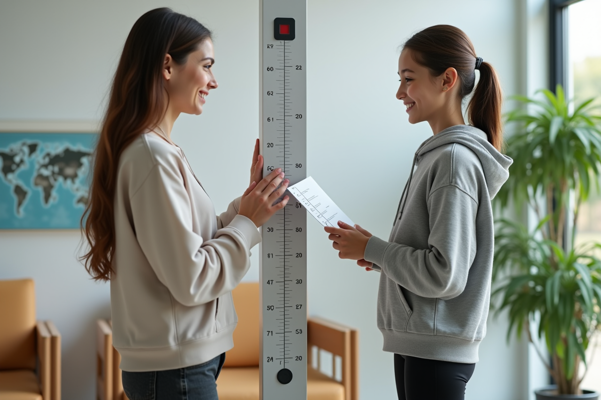 Fille de 15 ans et sa mère à la clinique pédiatrique