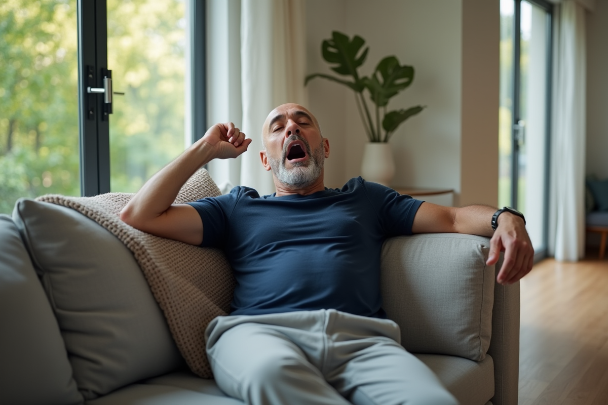 Homme se réveillant en s