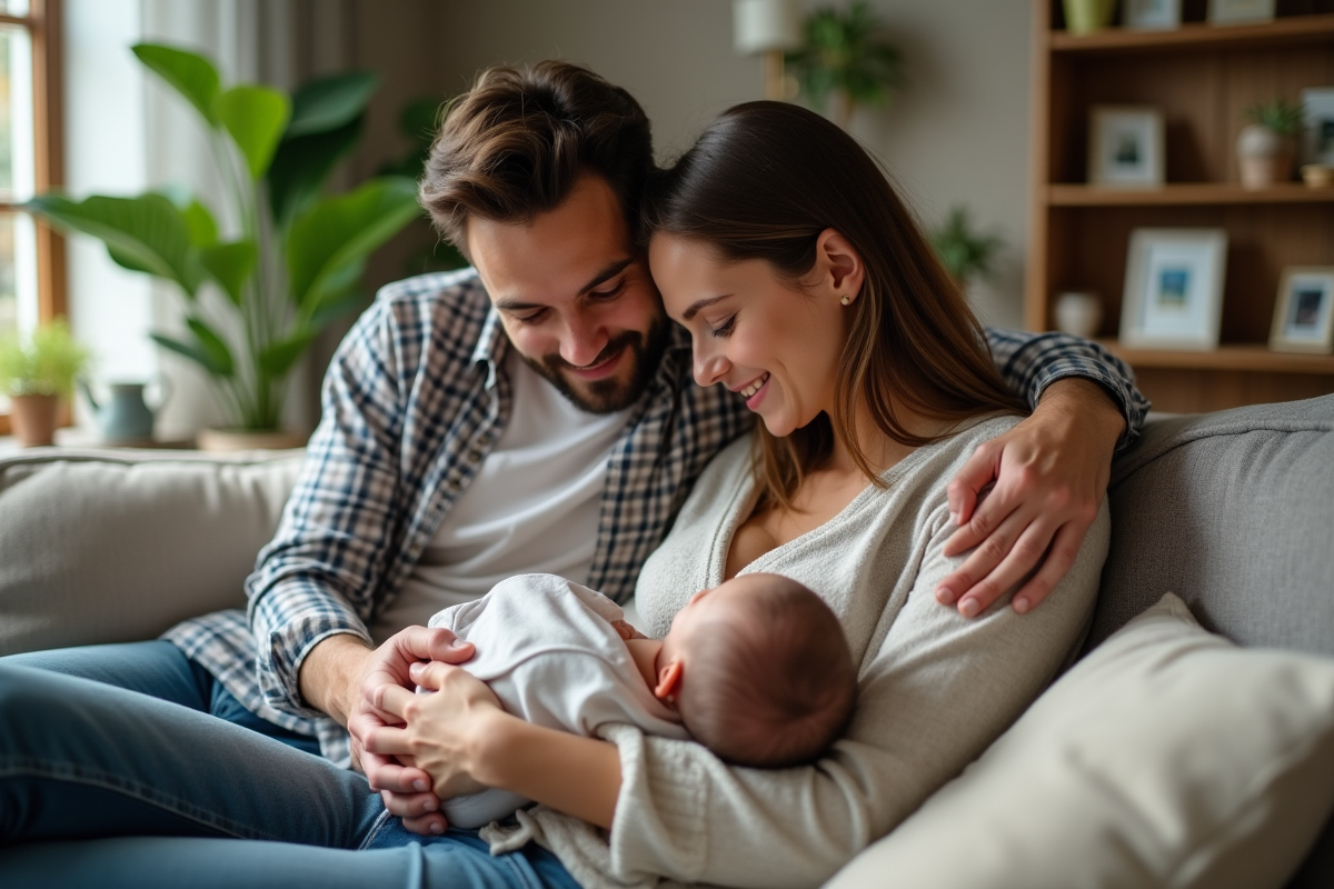 Papa soutenant sa partenaire lors de l