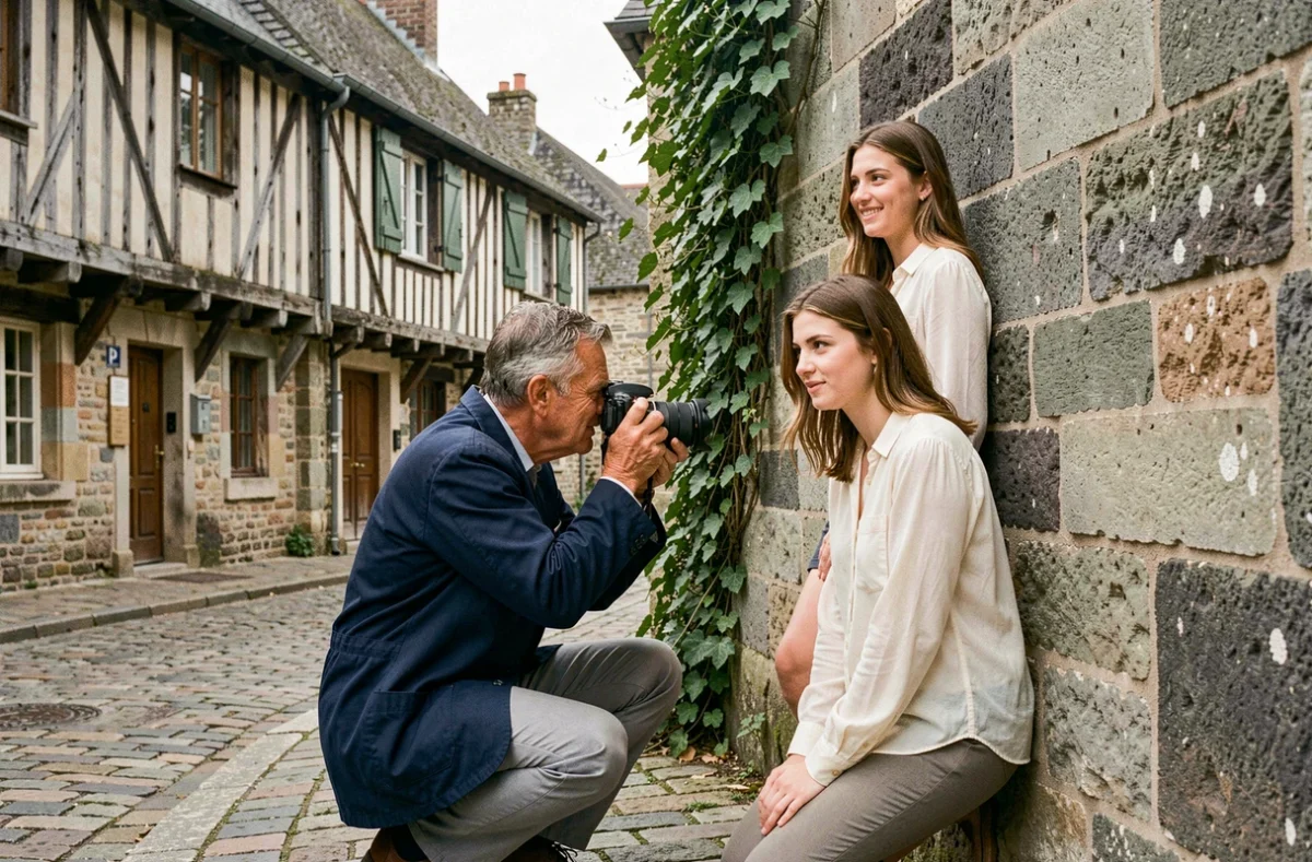Séance photo en extérieur à Vitré avec un photographe professionnel dans la vieille ville bretonne